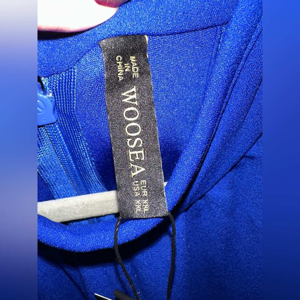 Woosea Sleeveless Halter Neck Mermaid Cocktail Maxi Dress Royal Blue NWT - Picture 5 of 11